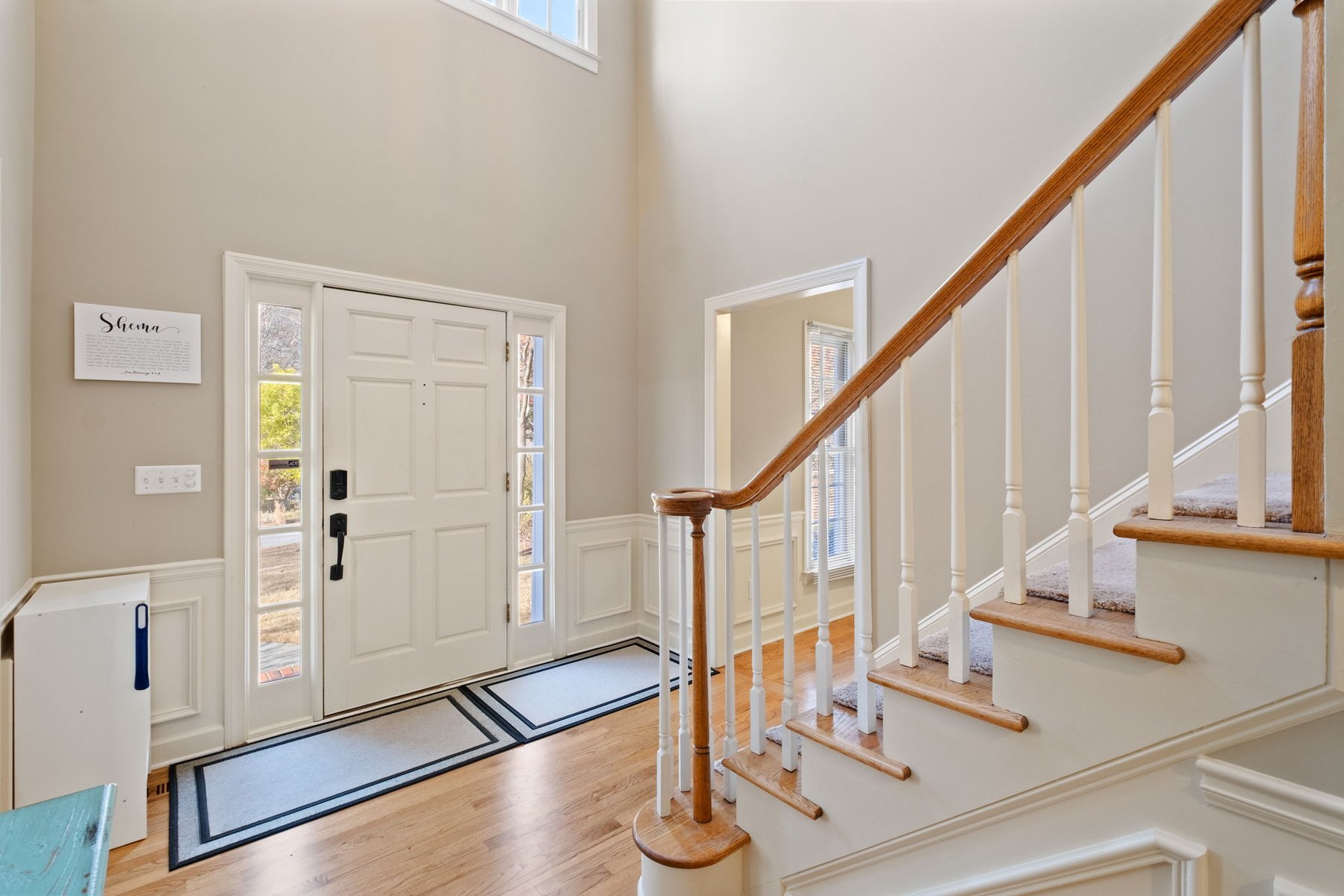 Interior staircase and upper landing