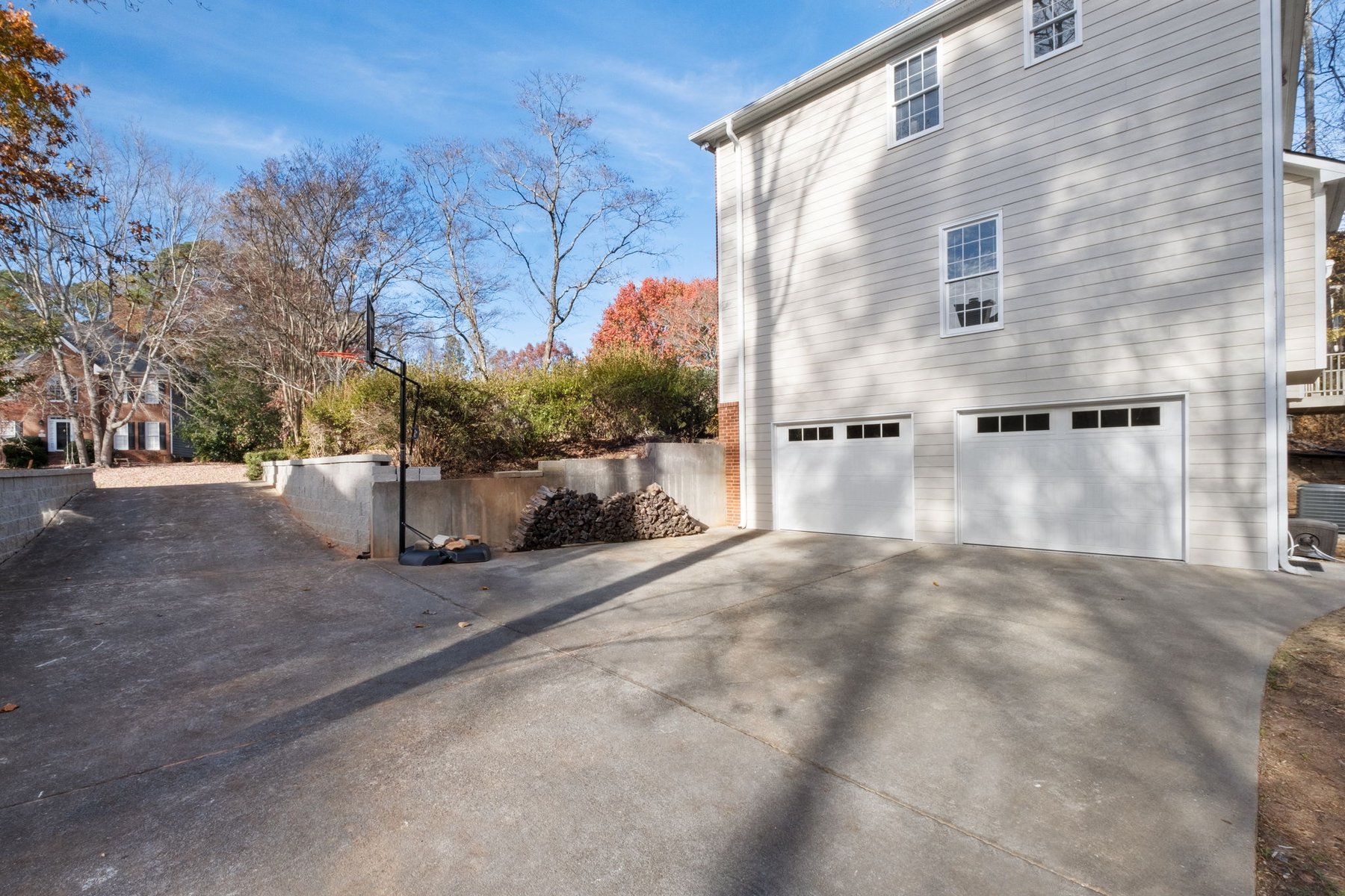 Driveway leading to the attached garage