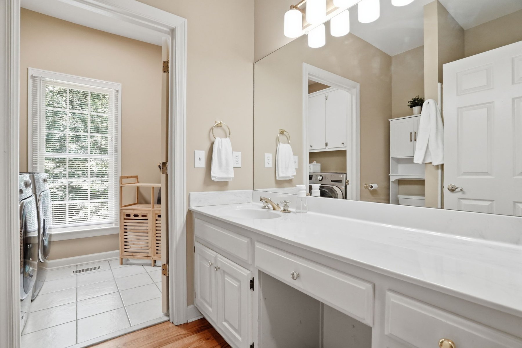 Bathroom vanity and bathing area