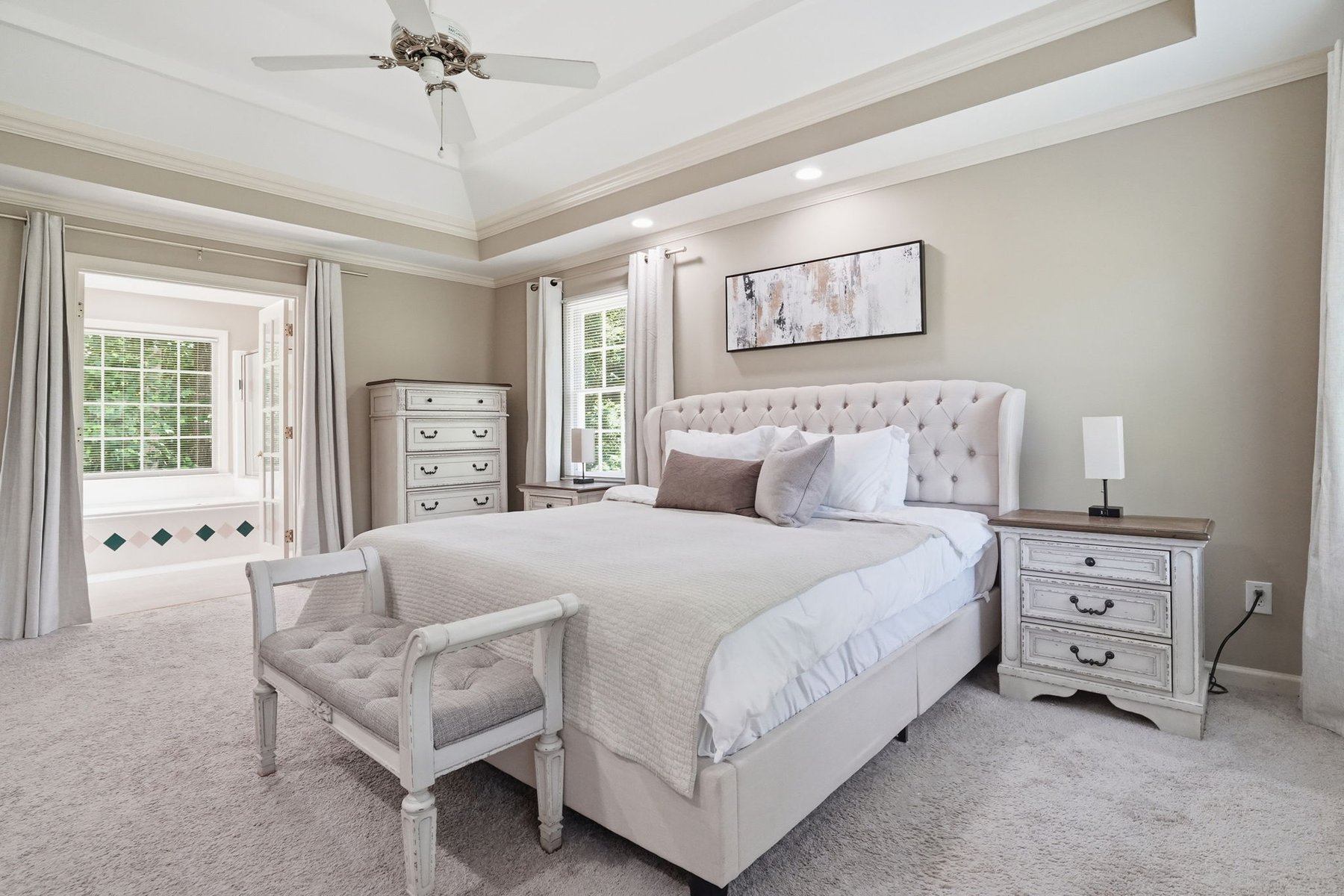 Bedroom with bed and television
