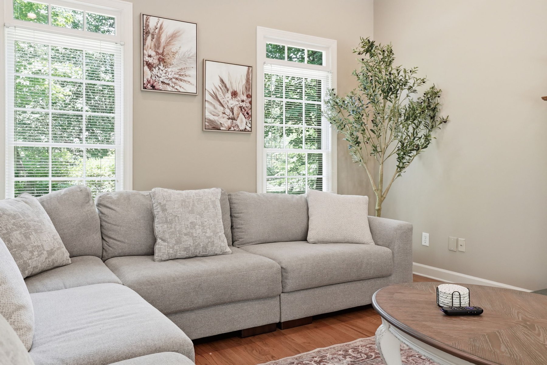 Furnished living room at The Camden Grand